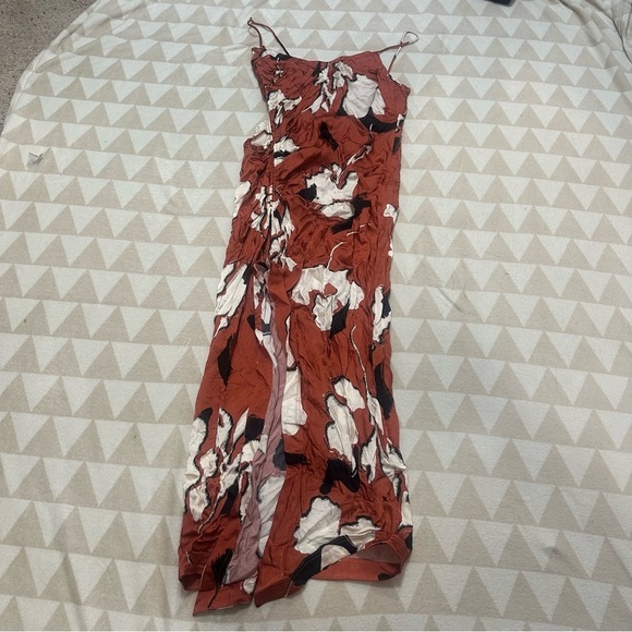 Tanya Taylor ruched slit sleeveless floral midi dress - Picture 2 of 4